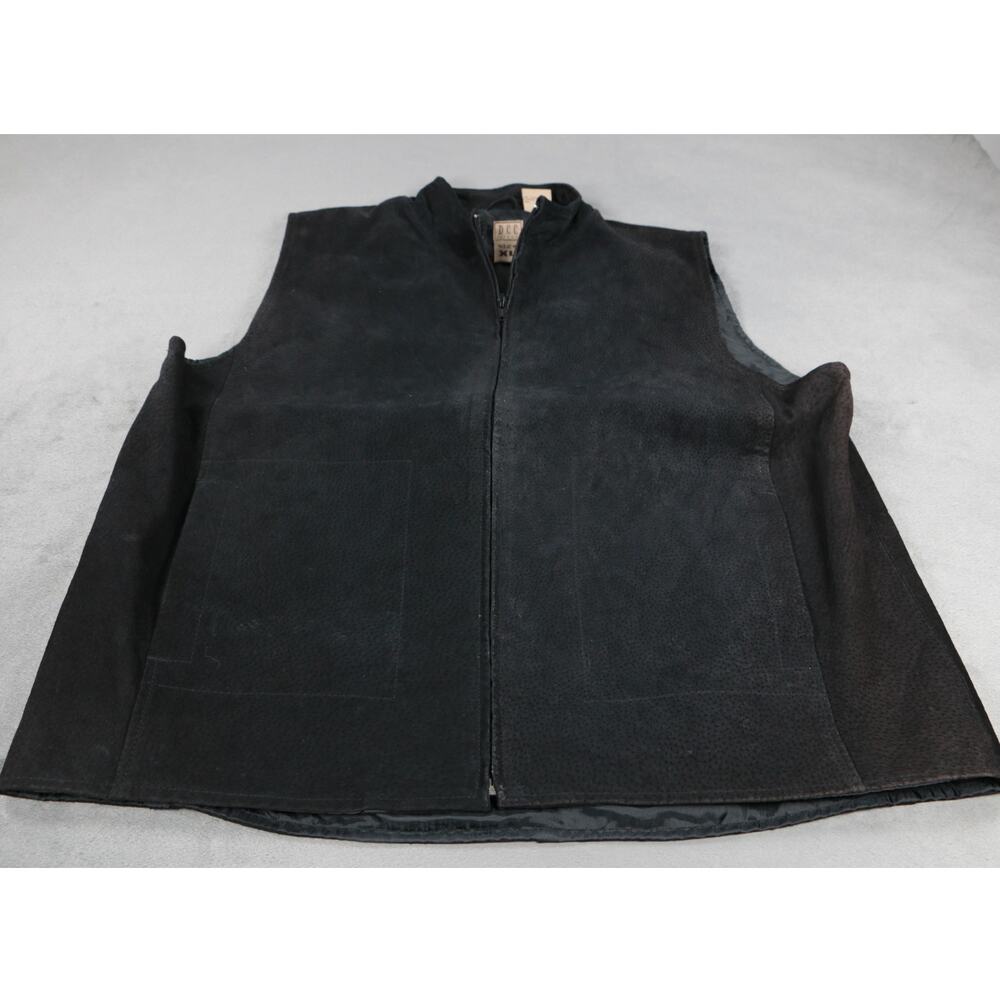 DCC Missy Womens XL Black Genuine Leather Suede Zip Front Vest Western Casual